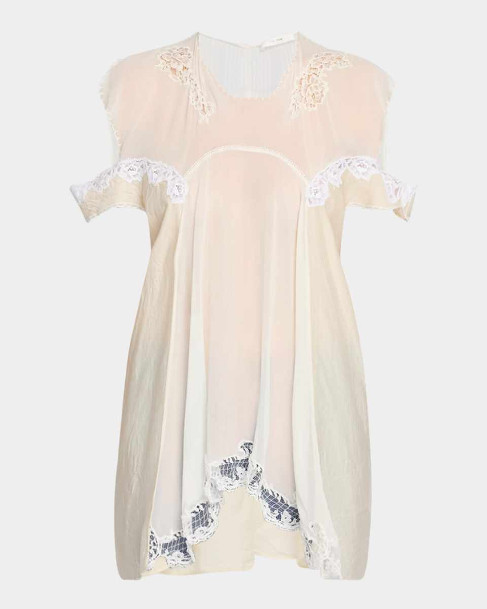 Desy Lace Cold-Shoulder Top